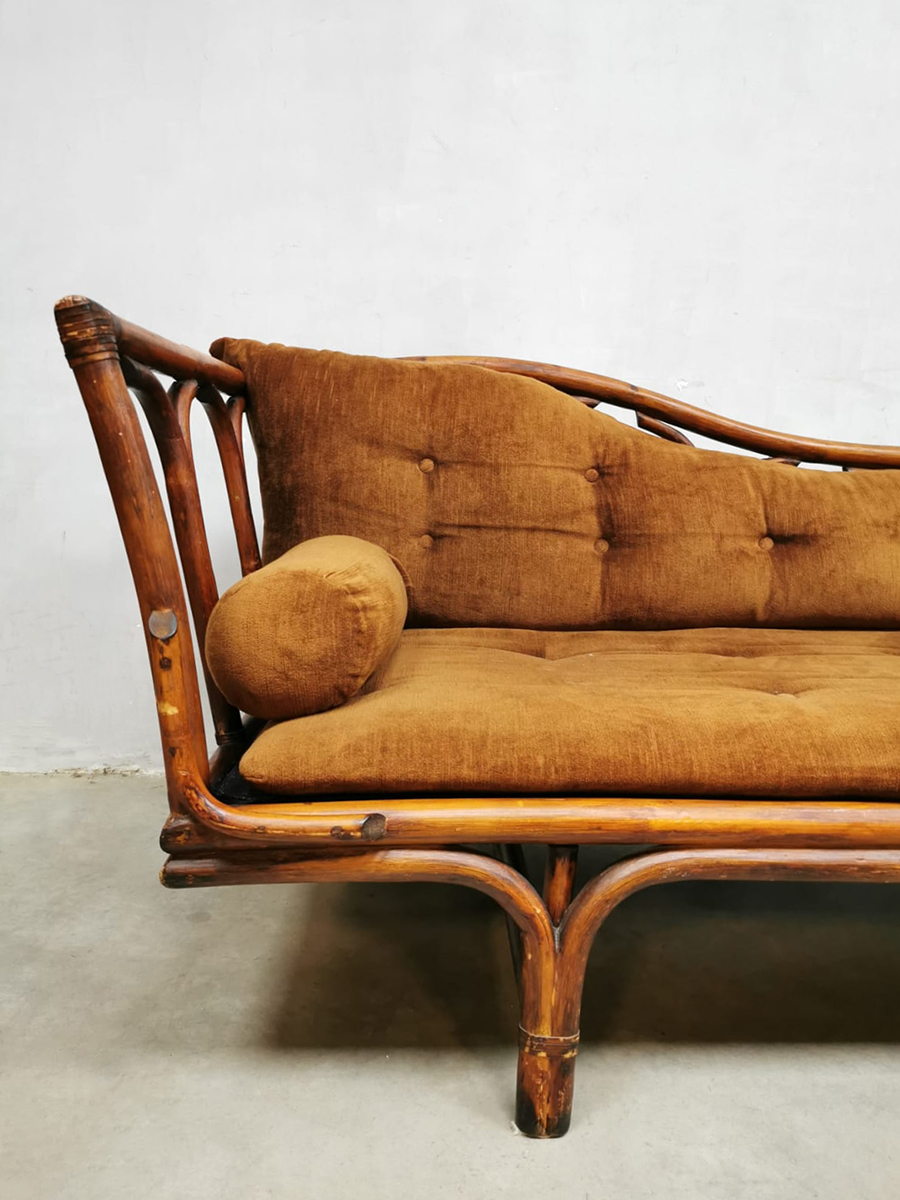 Preek Verrijken complicaties Midcentury bamboo sofa chaise longue daybed bamboe lounge bank | Bestwelhip