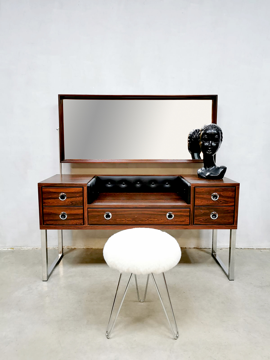 Midcentury design dressing table kaptafel '70's rosewood glamour'