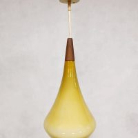 midcentury design Holmegaard pendant yellow teardrop Danish lamp