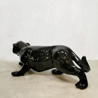 vintage keremiek beeld zwarte panther black panther ceramics