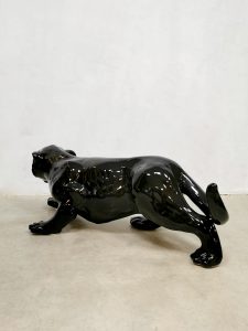 vintage keremiek beeld zwarte panther black panther ceramics