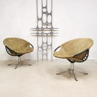Vintage swivel balloon circle chairs fauteuils Lusch & Co
