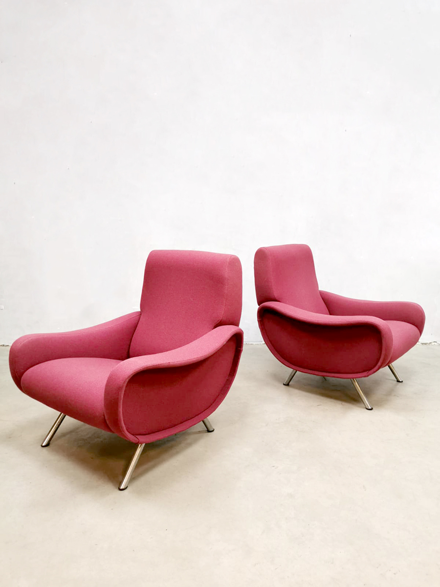 Midcentury Italian design lady Armchair lounge fauteuil by Marco Zanuso for Arflex