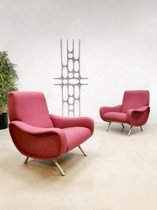 Marco Zanuso vintage Italian lady armchairs for Arflex