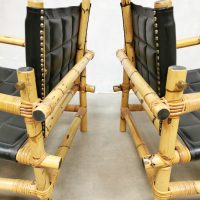 Midcentury Swedish design bamboo safari armchairs