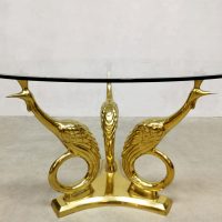 vintage brass peacock coffee table side table salontafel