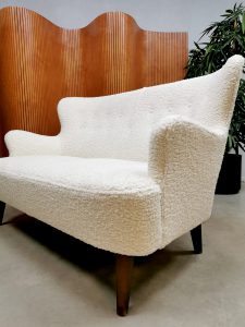 Midcentury Dutch design sofa Theo Ruth Artifort 'Bouclé fabric'
