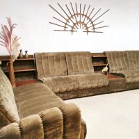 modulaire sofa modular bank brown fabric lounge seat