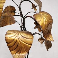 vintage Italian design gouden vloerlamp luxury brass rhubarb leaf floor lamp