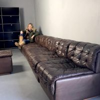 Vintage brown modular patchwork sofa modulaire bank DS 11 De Sede