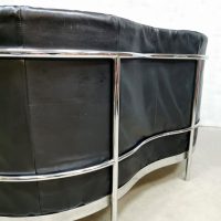 chrome black leather sofa loveseat bank ‘Minimalism’ (5)