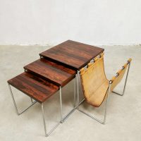 Vintage design nesting tables mimiset Brabantia bijzettafeltjes lectuurbak
