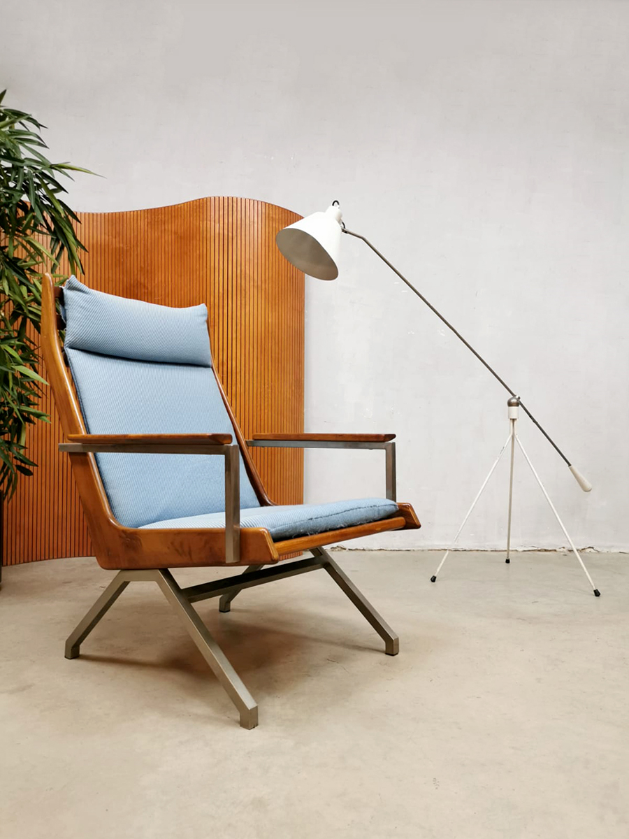 Midcentury Dutch design 'Lotus' armchair lounge fauteuil Rob Parry Gelderland