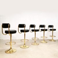 Borje Johanson Swedish vintage industrial brass bar stools barkrukken