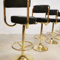 industrial brass bar stools barkrukken Borje Johanson
