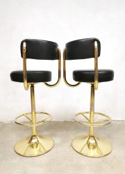 Borje Johanson Swedish vintage industrial brass bar stool barkruk