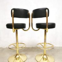 Borje Johanson Swedish vintage industrial brass bar stool barkruk