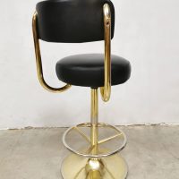 Midcentury Swedish industrial brass bar stools barkrukken Borje Johanson