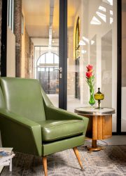 Midcentury fifties design armchairs lounge fauteuils 'Green Spirit'