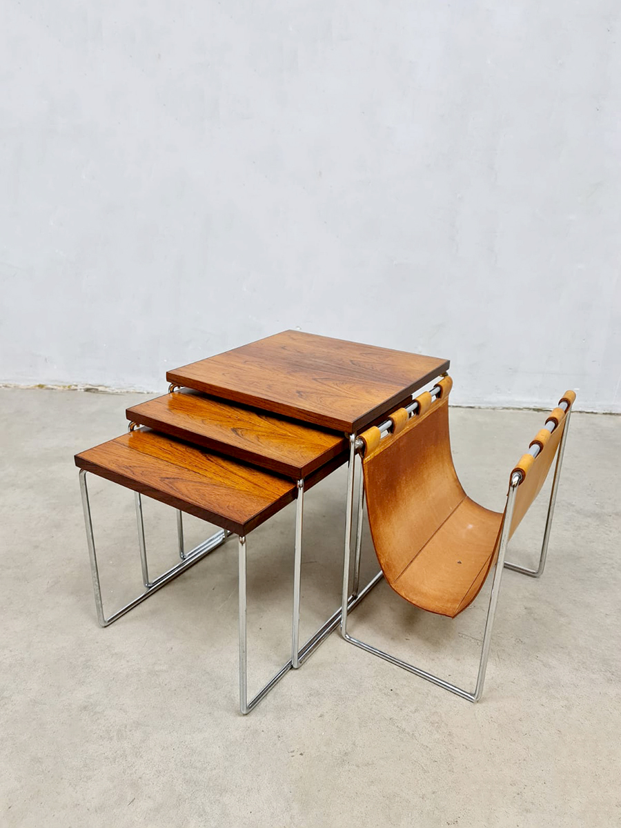 Vintage Dutch design mimiset nesting tables bijzettafels Brabantia