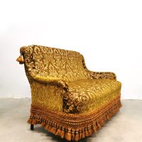 midcentury French velvet seating group sofa, barok. 9