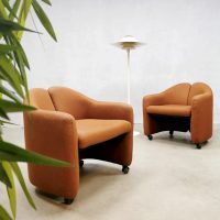 Midcentury Italian design easy chairs clubstoel PS142 Eugenio Gerli Tecno