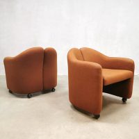 Midcentury Italian design easy chairs clubstoelen Eugenio Gerli Tecno