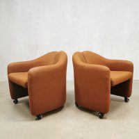 Eugenio Gerli vintage club chairs fauteuil PS 142 for Tecno