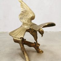 Midcentury Vintage brass large powerful eagle sculpture messing vogel beeld