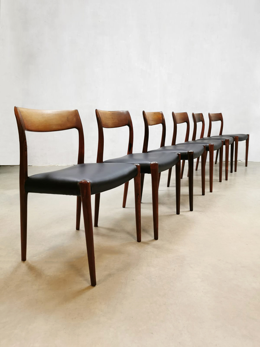 Midcentury dining chairs eetkamerstoelen Niels O Moller Møbelfabrik