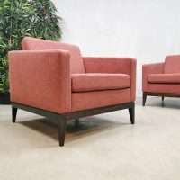 Midcentury design cubic armchairs lounge club chairs Theo Ruth Artifort