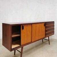 Midcentury sideboard dressoir wandkast 'Minimalist duo tone wood' vintage