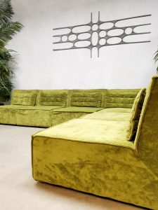 Vintage Cor modular sofa elementen bank Team form AG 'Lime green velvet'