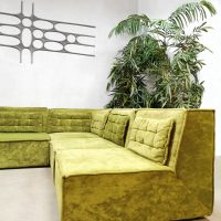 Vintage Cor modular sofa elementen bank Team form AG 'Lime green velvet' modulair bank sofa