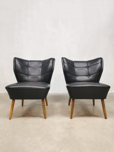 Midcentury cocktail chairs fauteuils expo stoelen 'mad men black'