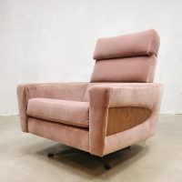 vintage armchairs pink velvet rosewood chrome