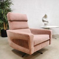 vintage armchairs pink velvet rosewood chrome