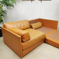 Vintage Swiss design leather modular 2 seater sofa daybed lounge bank DS-76 De Sede