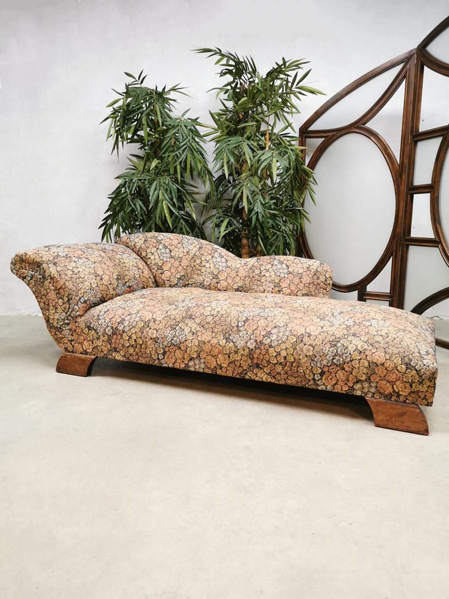 vintage sofa chaise longue daybed floral dessin