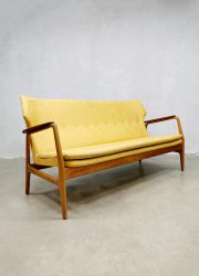 Midcentury Dutch sofa bank Bovenkamp Aksel Bender Madsen 'Floral yellow'