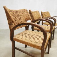 vintage woven rope chairs touwstoelen France