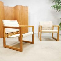 Midcentury design ‘Diana’ canvas safari chairs fauteuils Karin Mobring