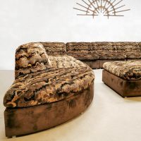Midcentury modular sofa lounge bank ‘Chocolate Urban Jungle' Laauser