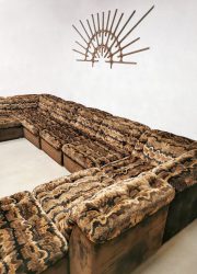 Midcentury modular sofa lounge bank ‘Chocolate Urban Jungle' Laauser