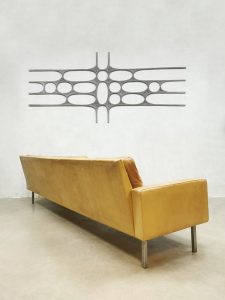 midcentury BZ55 Sofa by Martin Visser for T Spectrum leather zandkleurige leren bank