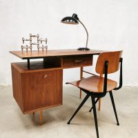 Vintage industrial writing desk bureau 'Dutch minimalism'