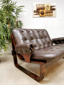 vintage retro boho lounge bank leather sofa sixties seventies design