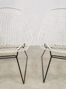 Midecentury design wire chair draadstalen stoelen Cees Braakman voor UMS Pastoe SM05