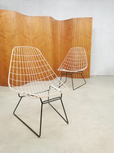 Vintage Dutch design wire chairs draadstoelen Cees Braakman Pastoe
