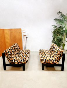 Midcentury design lounge set modular sofa bank '70's Geometric blocks'